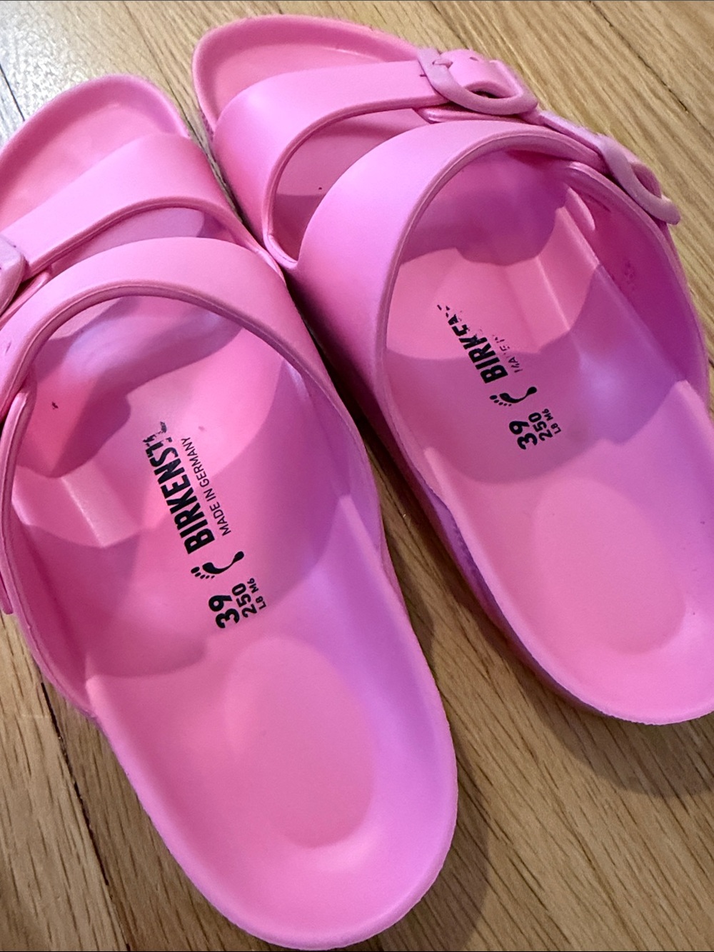 Birkenstock Pink Double-Buckle EVA Slides - Picture 2 of 3